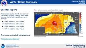 National Weather Service reports snowfall numbers from across the area